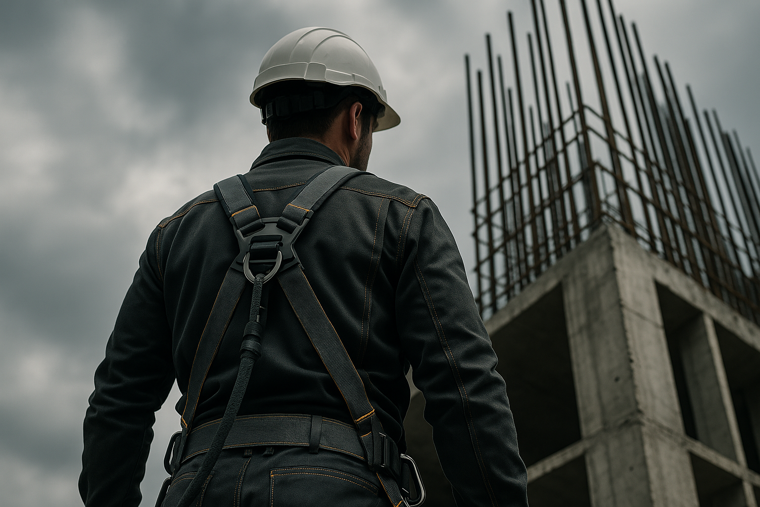 Construction worker at building site